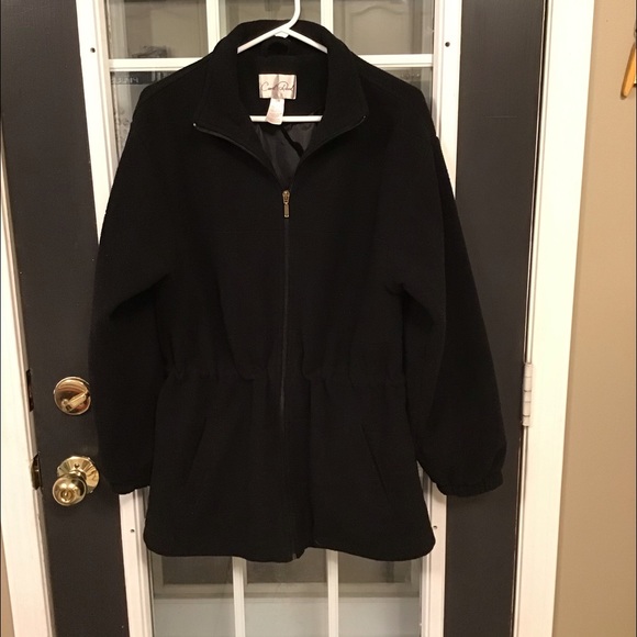 🧥 Carroll Reed Black Fleece Jacket Ladies Size M - Picture 1 of 6